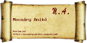 Mocsáry Anikó névjegykártya