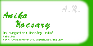 aniko mocsary business card